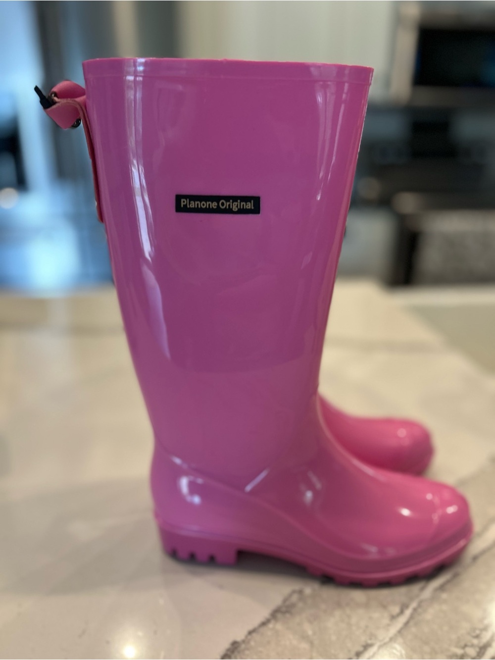 Women’s Pink Rain Boots — Glossy Waterproof Style